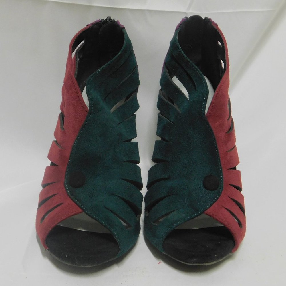Dominique Nicole Faux Suede Multi color heel